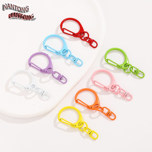 Porte-clés en alliage de zinc NANTONG avec anneau en D, peinture au four, accessoires de bijoux DIY faits à la main - Product Image 3