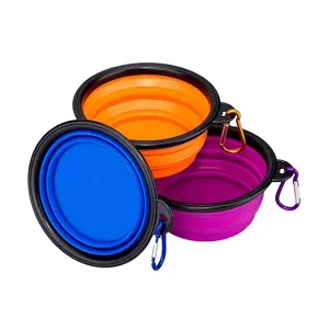 BPA Free Ráp Bát Nước Cho Mèo Và Chó Silicone Có Thể Gập Lại Pet Bowl