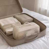 Sac cosmétique en maille portable, grande capacité, trousse de toilette, sac de maquillage transparent pliable avec fermeture éclair