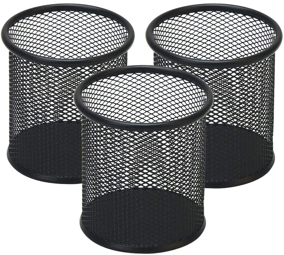 Черный металлический полый держатель для ручек и карандашей, сетчатый держатель для ручек