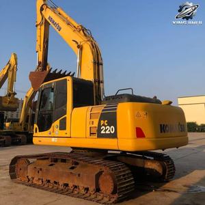 Excavatrice Komatsu PC220 d'occasion, 22 tonnes, godet de 1,1 m³, marque japonaise, excavatrice sur chenilles de grande taille d'origine, faible nombre d'heures, certifiée CE, d'occasion - Product Image 6