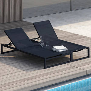 Chaise longue double de luxe en aluminium moderne pour patio, mobilier de jardin haut de gamme pour plage et piscine - Product Image 2