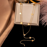 Ensemble de bijoux en acier inoxydable plaqué or 18 carats avec perle, coquillage, zircon, trèfle, papillon, cœur, pendentif, collier, bracelet, cadeau