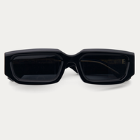 LBAshades 2412 Lunettes de soleil rectangulaires de luxe rétro de marque de créateur, polarisées, avec logo personnalisé, en acétate, pour hommes et femmes, collection 2025
