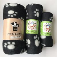 Couverture polaire multi-couleurs à motifs de pattes pour animaux de compagnie (chats et chiens) – Vente en gros fabricant