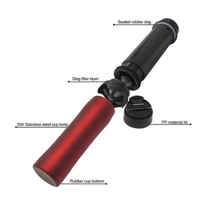 Bouteille d'eau de voyage de 350ml <span class=keywords><strong>avec</strong></span> <span class=keywords><strong>filtre</strong></span> et <span class=keywords><strong>thermos</strong></span>/bouilloire isolés à double paroi <span class=keywords><strong>avec</strong></span> logo personnalisé pour cafetière à pression française - Product Image 2