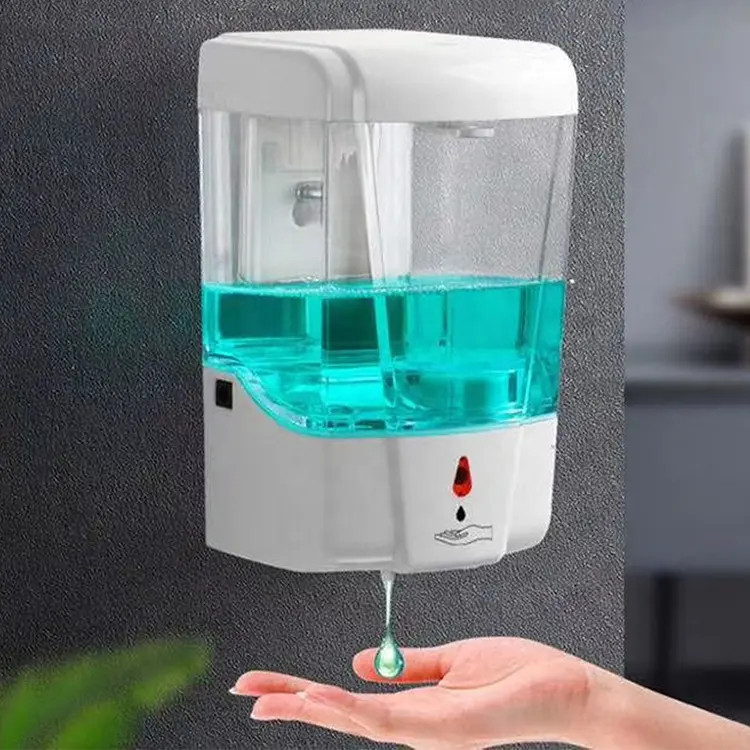 700ml אוטומטי נוזל סבון Dispenser תליית קיר רכוב ידיים Sanitizer סבון שמפו Dispenser חיישן יד כביסה מיכל חדש