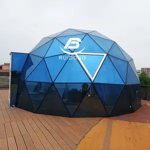 Tienda de cristal de cúpula geodésica de lujo usada en invierno para Resort