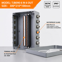 Boîtier de jonction en aluminium 300x210x100mm IP66 étanche Presse-étoupe M20 PT2.5 45 voies 6 entrées 6 sorties TJB090