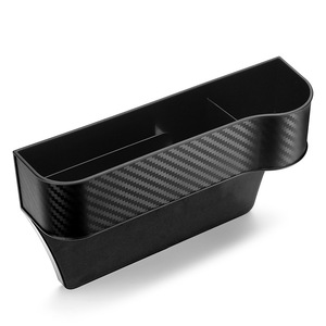 Car <b>Storage</b> Box Carbon Fiber Texture Plastic Interior Organizer For Center Console Gap <b>Storage</b> With 1-3 Compartments Waterproof - Product Image 1