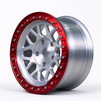 Jantes en alliage forgées sur mesure 4x4 avec anneau de jante rouge de 17 à 18 pouces pour Jeep Wrangler LC200 LC300 Ford Ranger F150