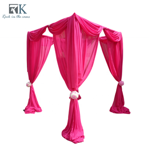 Support de toile de fond de mariage réglable en aluminium, type poteau pour système pipe and drape, couleur argent, en promotion - Product Image 1