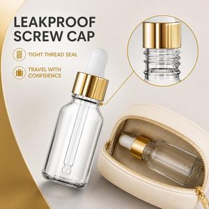 Beauty Fancy Empty Essential <b>Oil</b> <b>Bottle</b> Glass Amber <b>Bottle</b> With Dropper <b>Bottles</b> for Skin Care - Product Image 3