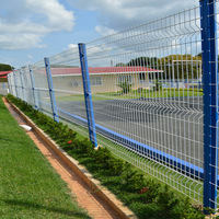 Clôture 3D galvanisée bleu-vert haute résistance de 6 pieds, en treillis soudé, résistance supérieure aux impacts, protection contre l'entrée forcée 3D