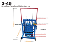 Machine à fabriquer des blocs de construction industriels électriques mobiles à poussée directe MD 2-45, moules à briques personnalisés, garantie 1 an, facile à utiliser