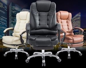 हाई-बैक एर्गोनोमिक आरामदायक रोलिंग पु चमड़े की हाई बैक कुर्सी, फुटरेस्ट के साथ एर्गोनोमिक मसाज ऑफिस कुर्सी - Product Image 6