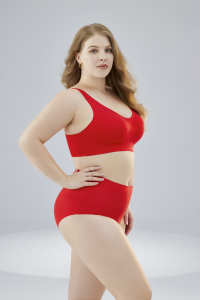 Soutien-gorge sans fil anti-affaissement HY Plus Size, soutien-gorge minimisant sans couture à bretelles larges avec coussinets amovibles M-5XL pour poitrines généreuses et courbes généreuses - Product Image 3