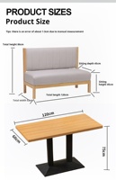 Ensemble de table et de chaises de restaurant en bois massif minimaliste personnalisé pour salon de thé, boutique de collations et de desserts, avec siège en cuir