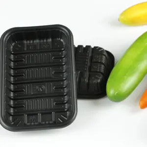 Bandeja de paquete de alimentos de plástico PP a precio barato adecuada para frutas, verduras, mariscos en la bandeja de embalaje de exhibición del supermercado