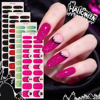 Autocollants pour ongles en gel sans cuisson pour salons de manucure, prêts à être expédiés, 22 pièces, sans UV, effet dégradé ombré, auto-adhésifs pour manucure DIY