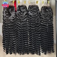 Perruque brésilienne en cheveux naturels bruts 13x4 Lace Front, ondulations profondes, bouclée, pour femmes noires – Vente en gros