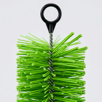 Brosse de filtration pour bassin vert vif, en fil d'acier inoxydable 304 et poils en PP, nettoyeur suspendu pour bassin à poissons