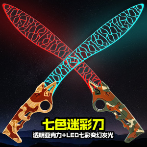 มีดสไตล์เนปาลหลากสีสันพร้อมไฟกระพริบ ของเล่นอะคริลิคสุดเท่ห์ มีไฟ LED สำหรับตลาดกลางคืน มีดซามูไรแบบมีไฟกระพริบสุดเท่ห์ - Product Image 6