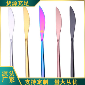 มีดสเต็กเกาหลีเคลือบไทเทเนียมบนสแตนเลสหนาพิเศษ พร้อมช้อนส้อมเข้าชุด สำหรับโรงแรมและร้านอาหาร - Product Image 1