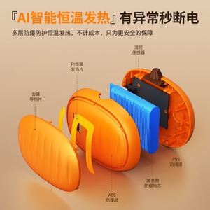 Calentador de Manos Recargable con Forma de Calabaza, Funciona con Batería, Regalo de Halloween, Uso en Interiores, Diseño con Adhesivos de Plástico para Adultos - Product Image 2