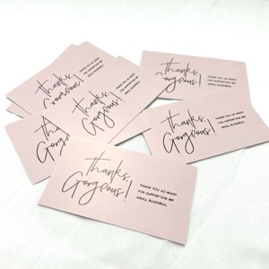Biểu Tượng Tùy Chỉnh Thiết Kế Màu Hồng In Ấn Nghệ Thuật Giấy Cả Hai Bên Nhỏ Bưu Thiếp Lời Chào Cảm Ơn Thẻ Tùy Chỉnh Cảm Ơn Bạn Thẻ Cho Doanh Nghiệp - Product Image 4