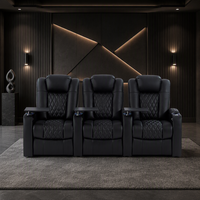 Canapé 3 places Zero Gravity en cuir véritable, inclinable électriquement, pour salon ou home cinéma
