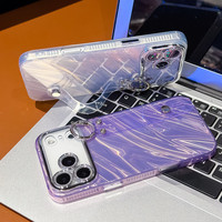 Coque de téléphone antichoc de luxe IMD avec texture ondulée électroplaquée pour iPhone 17 Pro Max et iPhone 18 Pro