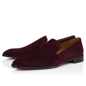 VILUNENES Mocassins en daim bordeaux de luxe pour hommes Chaussures d'affaires formelles à enfiler Imperméable Anti-dérapant Motif pendentif en cristal - Product Image 1