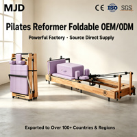 Reformer de Pilates pliable en bois d'érable et de chêne à haute résistance avec pieds en acier, machine de Pilates stable, fournisseur de lits de yoga et de Pilates
