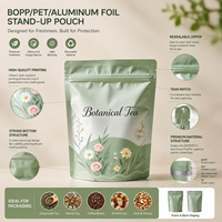 Sachet Doypack Barrière Hermétique Qualité Alimentaire Personnalisé Imprimé pour Thé en Fleurs, Emballage Ziplock Anti-Humidité OEM ODM pour Vente au Détail