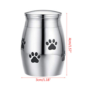 40*30mm 로즈골드 스테인리스 스틸 고양이 & 강아지 유골함 추모용 유골함 발자국 애완동물 화장 유골함 - Product Image 2