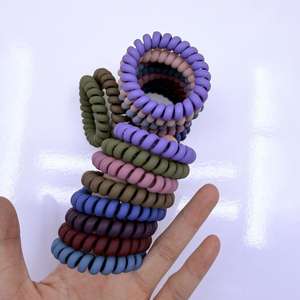 Винтажные матовые спиральные резинки для волос без заломов, подходят для женщин и детей с густыми или редкими волосами - Product Image 2