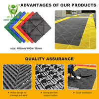 Dalles de sol de garage professionnelles emboîtables de 400 mm, épaisseur 18 mm, grille de drainage colorée en PP pour garage domestique et salle d'exposition automobile