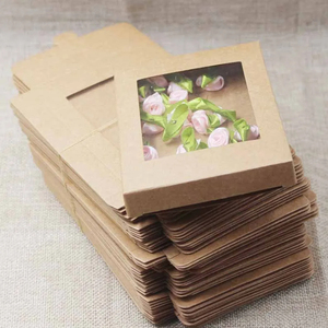 Vuông gấp Kraft hộp giấy PVC cửa sổ trong suốt hộp đóng gói quà tặng cho kinh doanh Lễ Hội Đảng trang trí nội thất - Product Image 6