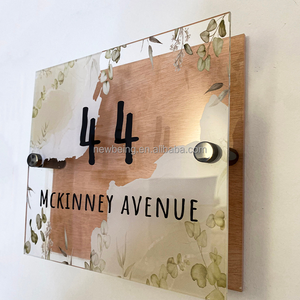 Signe acrylique transparent avec lettres or rose et dorées, signe de décoration de salon rectangle <span class=keywords><strong>sur</strong></span> <span class=keywords><strong>mesure</strong></span> pour le mur - Product Image 2