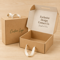 Boîtes d'emballage en carton kraft recyclables, boîtes à courrier ondulées, impression personnalisée, taille personnalisée, logo, boîte d'expédition pour cosmétiques, chaussures, chapeaux avec poignée