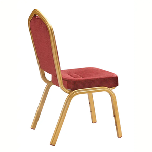 Vente en gros de chaise de banquet de mariage moderne en aluminium rouge en métal chaise empilable bon marché pour hôtel événement fête salle à manger utilisation extérieure pour école - Product Image 6