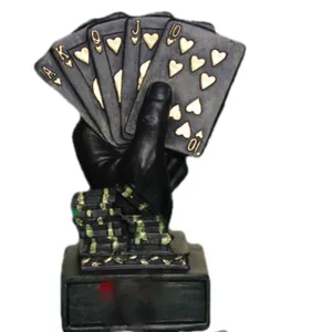 Yüksek kaliteli özel renkler kupa reçine Poker ödülleri Trophy(Poker)