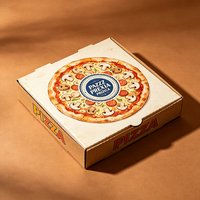 Boîte à pizza personnalisée de luxe avec impression graphique, emballage alimentaire en carton ondulé imperméable, vente en gros