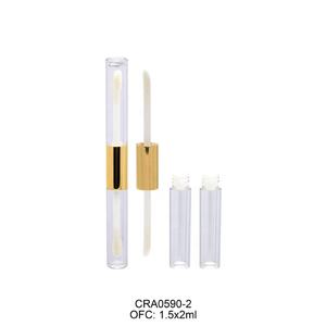 Tube de gloss à lèvres double embout, tube de gloss à lèvres à presser, bouchon à vis, tube en plastique - Product Image 1