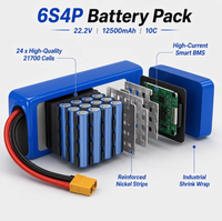 Paket Baterai Lithium-ion 21700 50PL Cell 6S4P 22.2V 20Ah Baterai Li-ion Isi Ulang dengan BMS untuk Catu Daya Robot E-bike