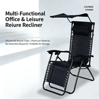 Chaise pliante de jardin portable avec cadre en acier inoxydable et tissu Texlin respirant - Utilisation en extérieur, patio et balcon, camping