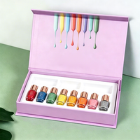 Coffret d'emballage personnalisé pour vernis à ongles en gel, huile et soins des ongles, avec revêtement UV, pelliculage mat et gaufrage éponge pour soins de la peau