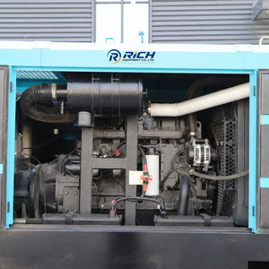 Compresseur d'air diesel portable à vis 10 bars avec moteur Cummins pour l'exploitation minière et le forage de puits d'eau, compresseur d'air diesel sur remorque - Product Image 3