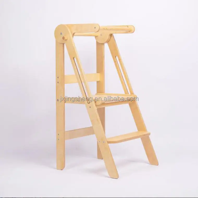 Folding Learning Wooden Tower Montessori Chair Ladder Children Climbing Kitchen helper stool